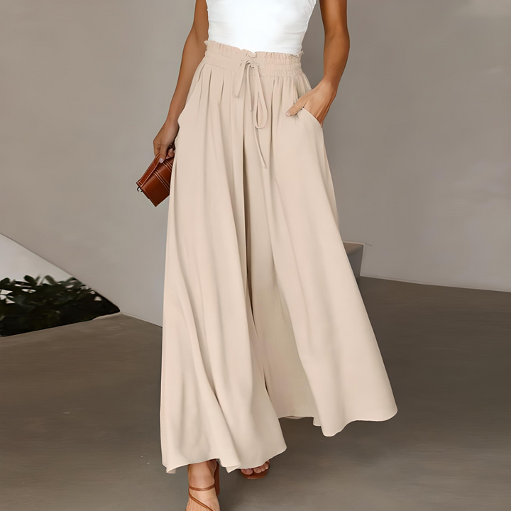 Sophia | Elegante und atmungsaktive Hose aus reiner Baumwolle mit weitem Bein