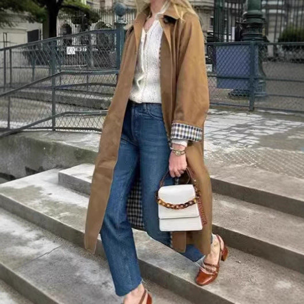 Laura | Schicker und bequemer oversized karierter Trenchcoat