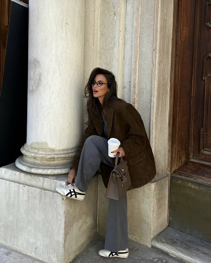 Jessika | Blazer in camoscio lussuoso e raffinato