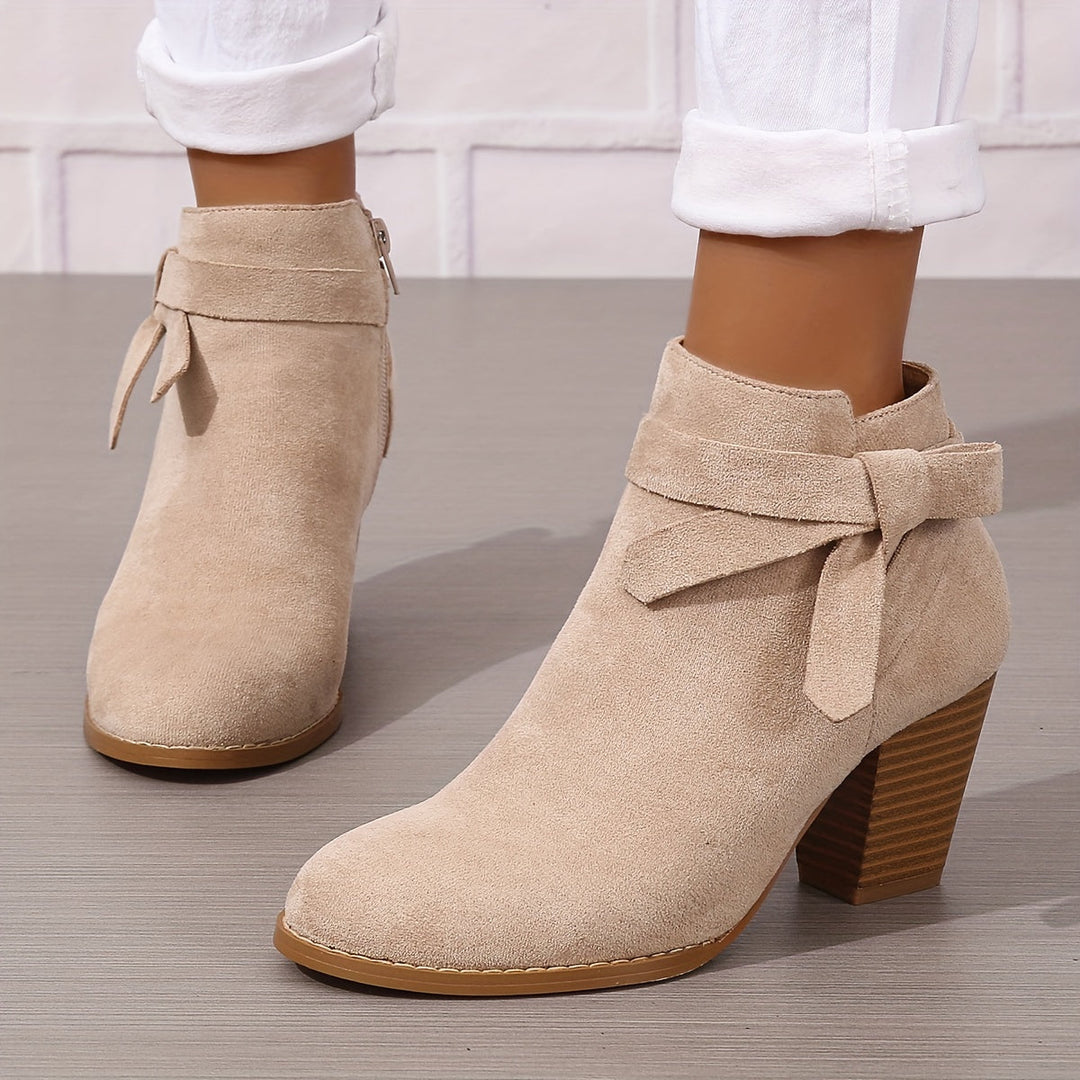 Celestine | Feminine Pointed Toe Block Heel Ankle Boots