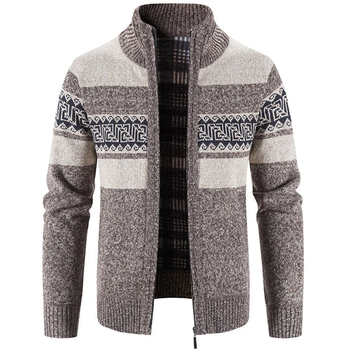 Lucas | Stylische Strickpulloverjacke mit Stehkragen