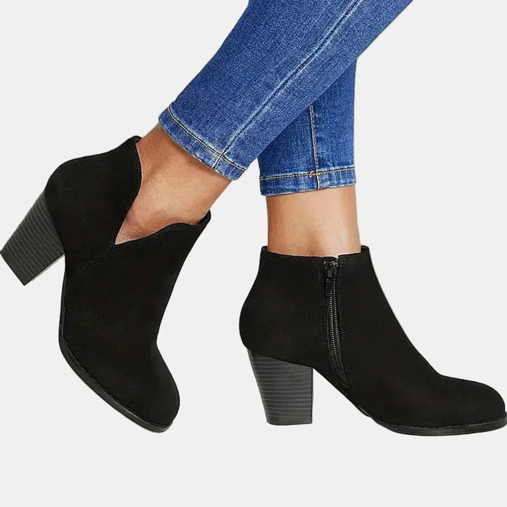 Stella | Luxurious Suede Block-Heel Ankle Boots