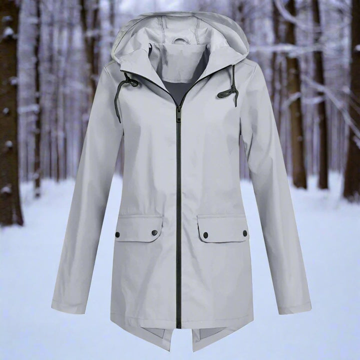 Nora | Leichte und stilvolle wasserdichte Regenjacke mit Kapuze