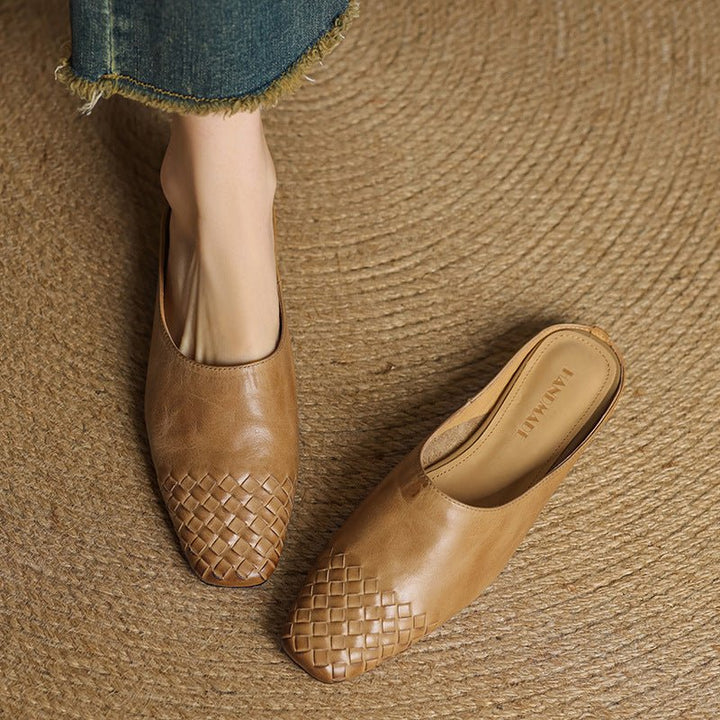 Grace | Mule eleganti e senza tempo in vera pelle intrecciata
