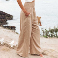 Freya | Luftige und elegante Hose aus Baumwoll-Leinen-Mischung mit weitem Bein