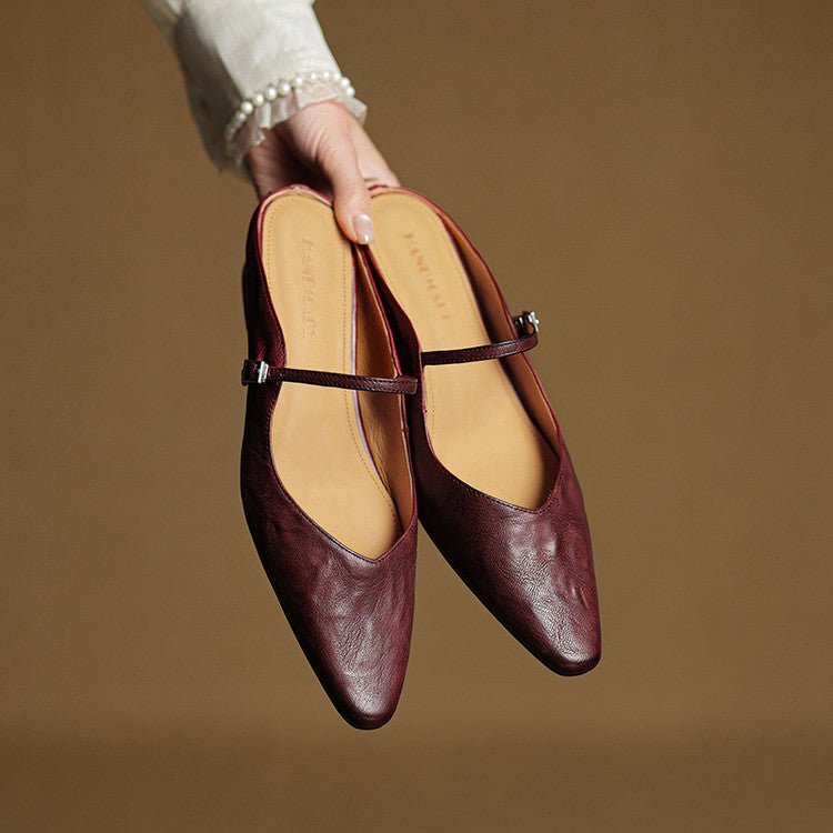 Valentina | Mules raffinées et sophistiquées en cuir à bout pointu