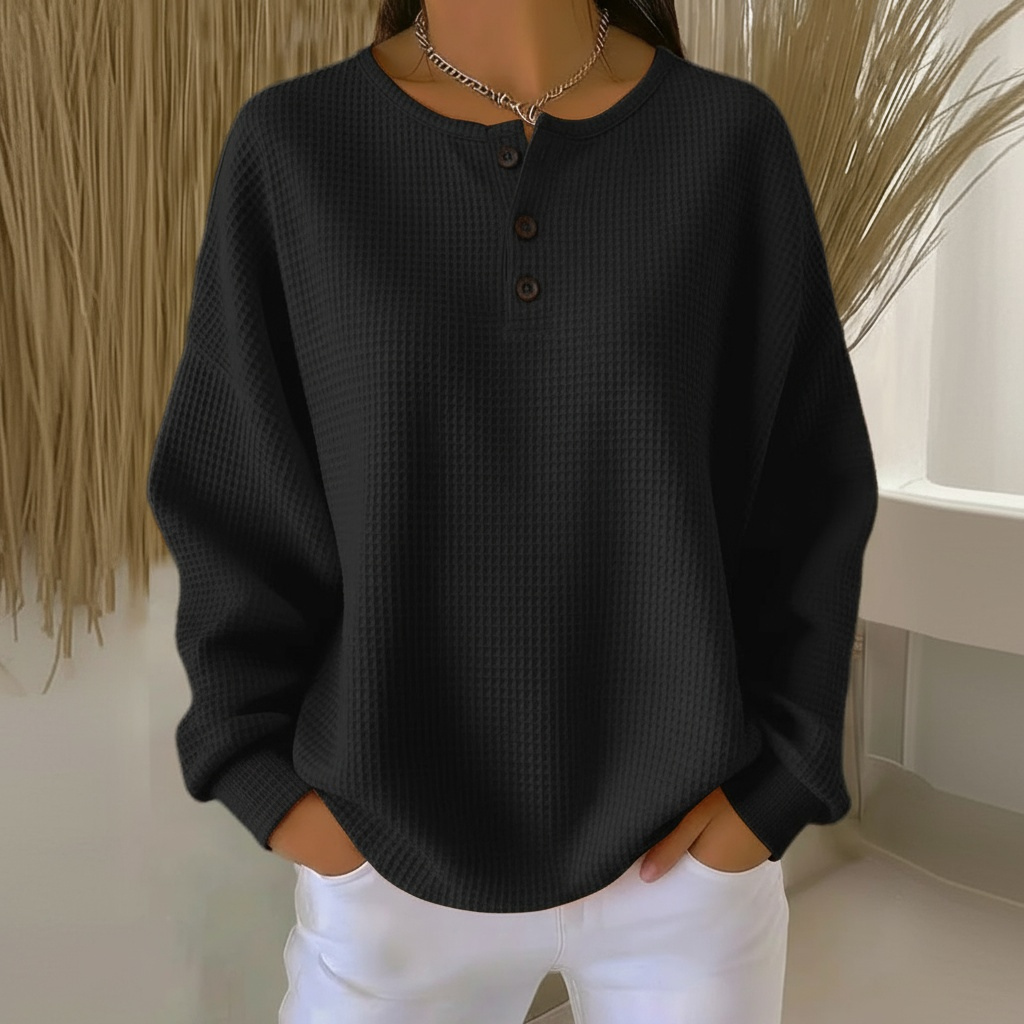 Nora | Comfortable And Stylish Waffle Knit Sweater