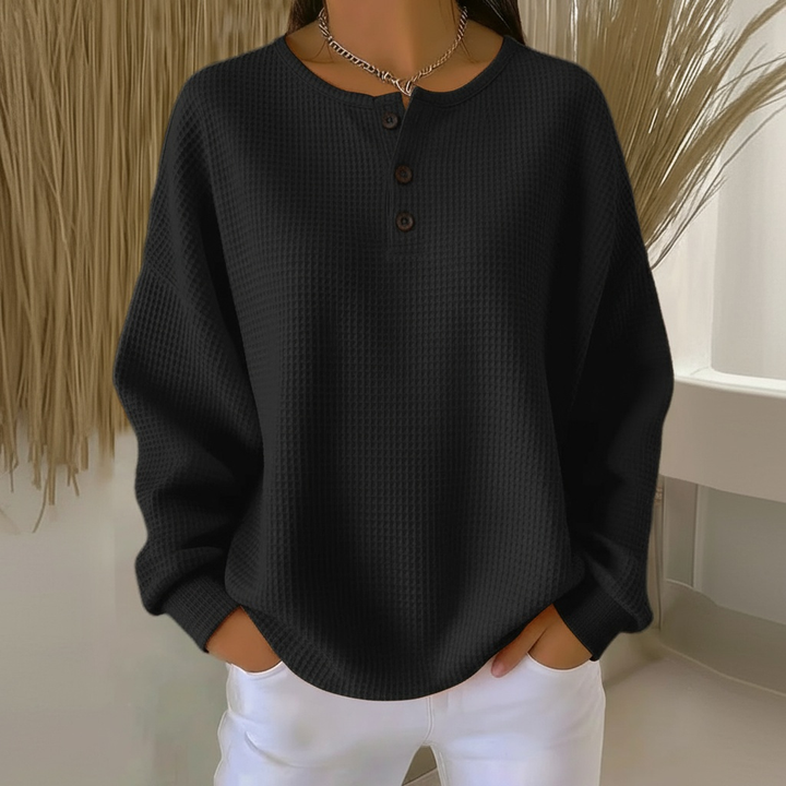 Nora | Comfortable And Stylish Waffle Knit Sweater