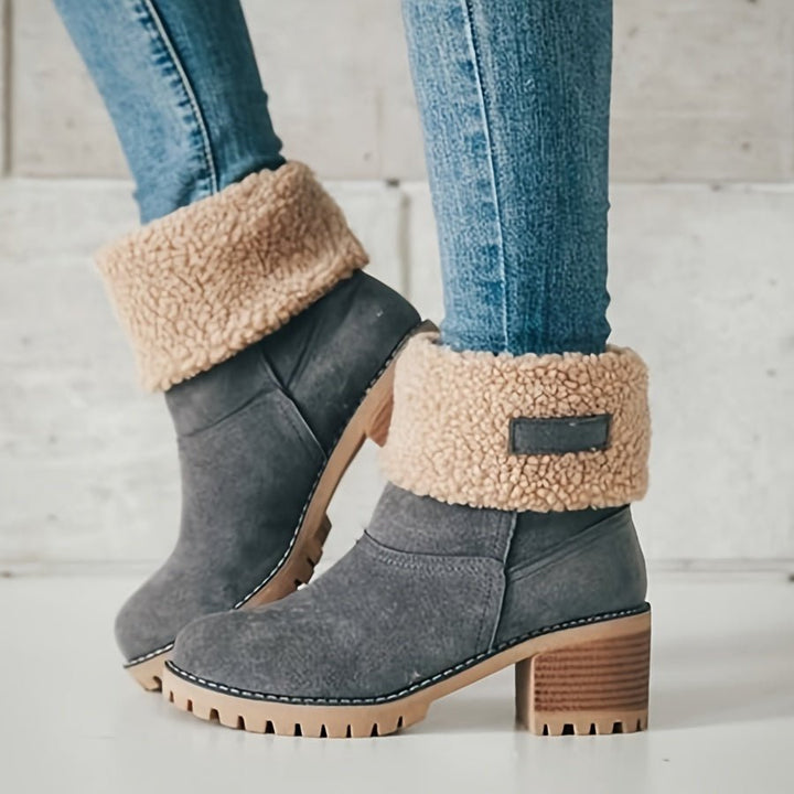 Elena | Cozy And Fleece-Lined Boots with Block Heel