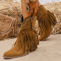 Nora | Stylish And Studded Fringe Western Cowboy Boots