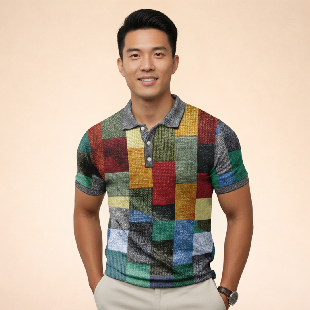 Stylish block pattern Polo shirt