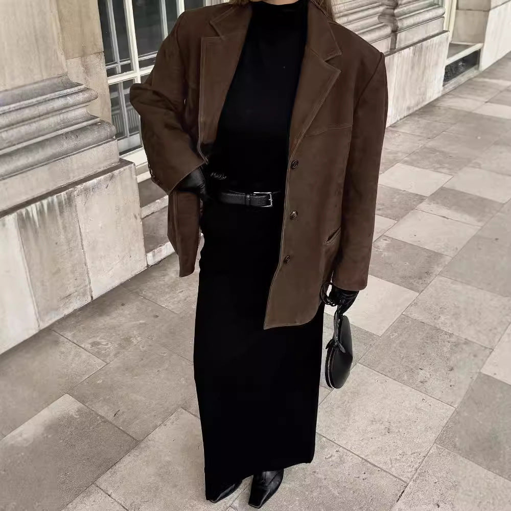 Jessika | Blazer in camoscio lussuoso e raffinato