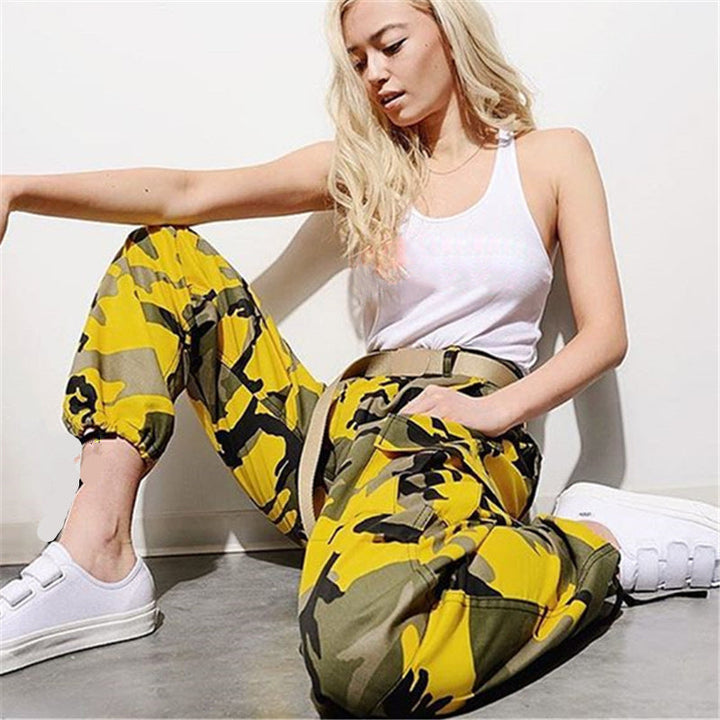 Lydia | Pantalon cargo camouflage audacieux et élégant