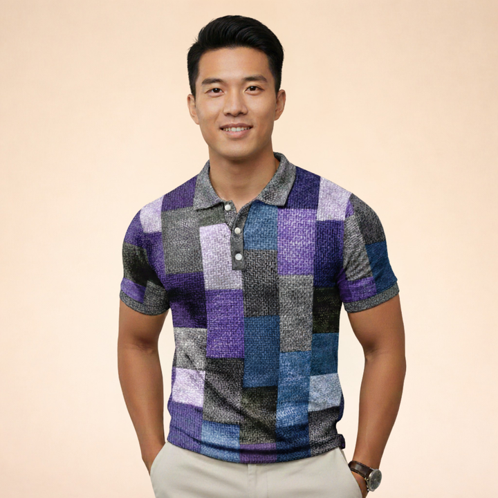 Stylish block pattern Polo shirt