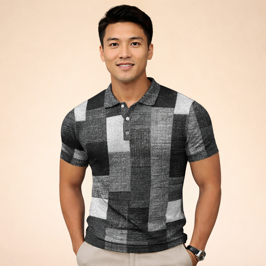 Stylish block pattern Polo shirt