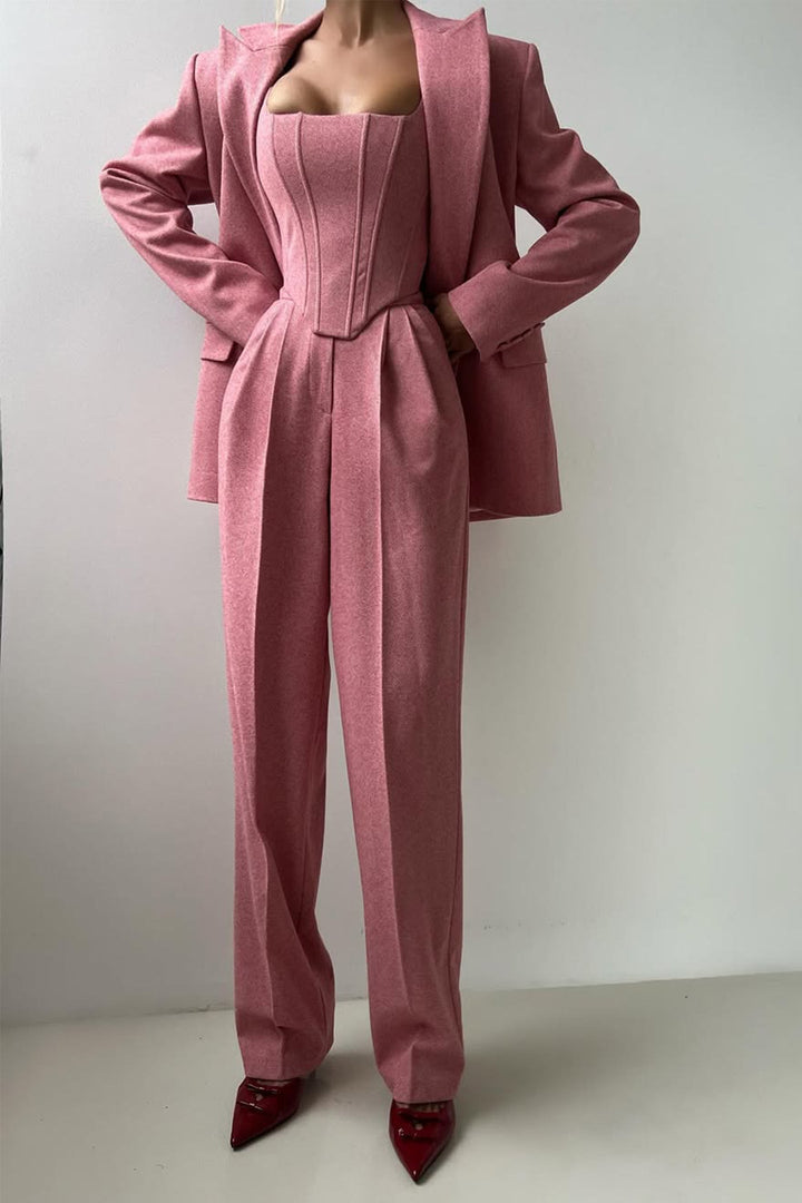 +Eleanor | Women's Double-Breasted Three-Piece Blazer Set