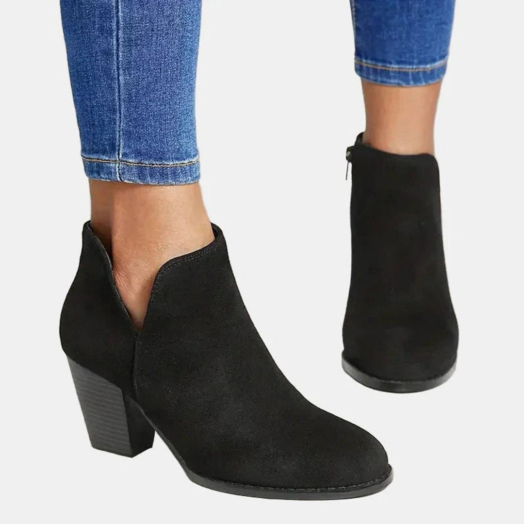 Stella | Luxurious Suede Block-Heel Ankle Boots