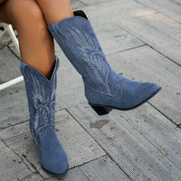 Camille | Bottes de cowboy western chic avec surpiqûres