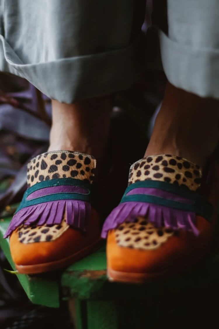 Madison | Bold And Stylish Animal-Print Fringe Loafers