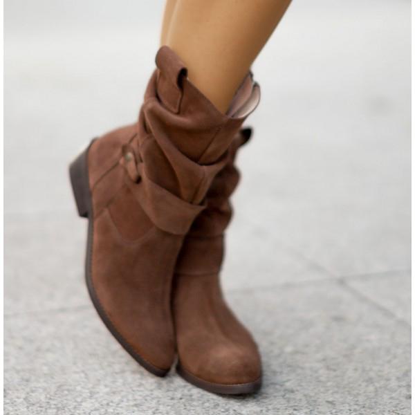 Chloe | Slouch Ankle Boots With Fold-Over Cuff