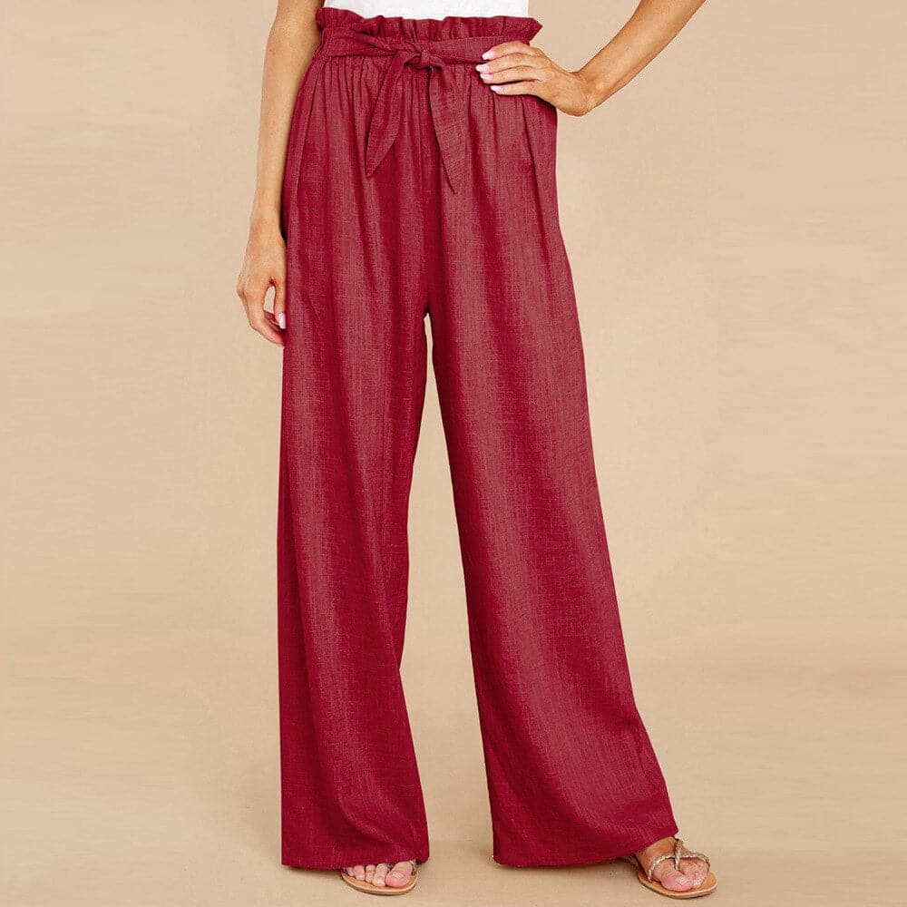 Emma | Pantalon élégant et polyvalent à taille haute et jambes larges