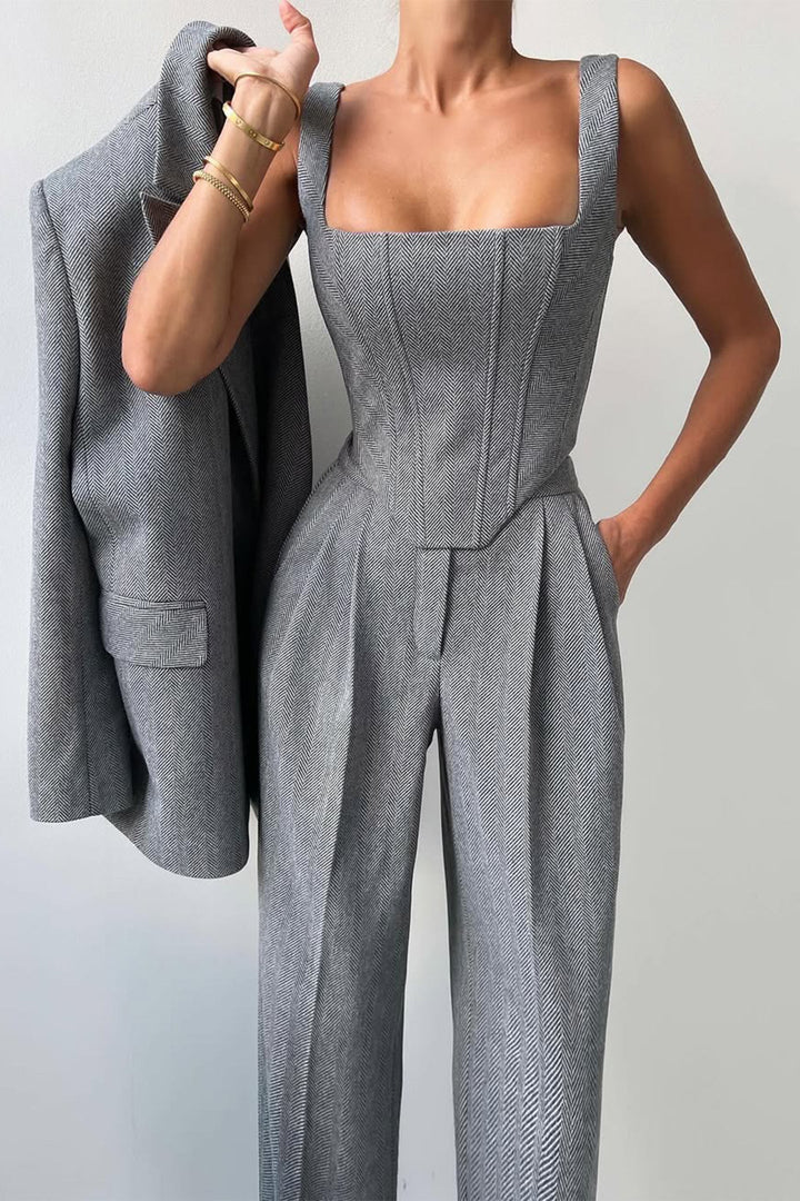 +Eleanor | Women's Double-Breasted Three-Piece Blazer Set