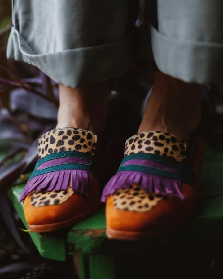 Madison | Bold And Stylish Animal-Print Fringe Loafers