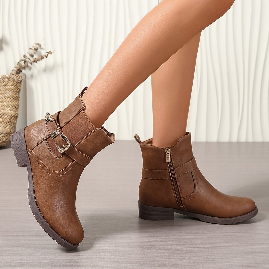 Vanessa | Western-Inspired Buckle Ankle Boots
