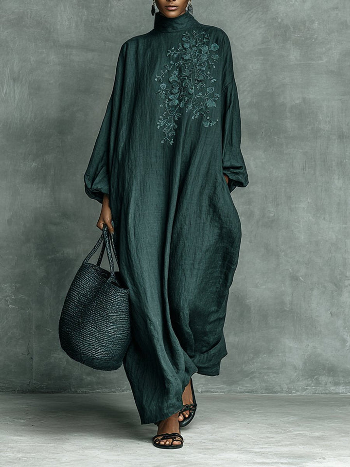 Eleanor | Elegant And Feminine Embroidered Long-Sleeved Maxi Dress