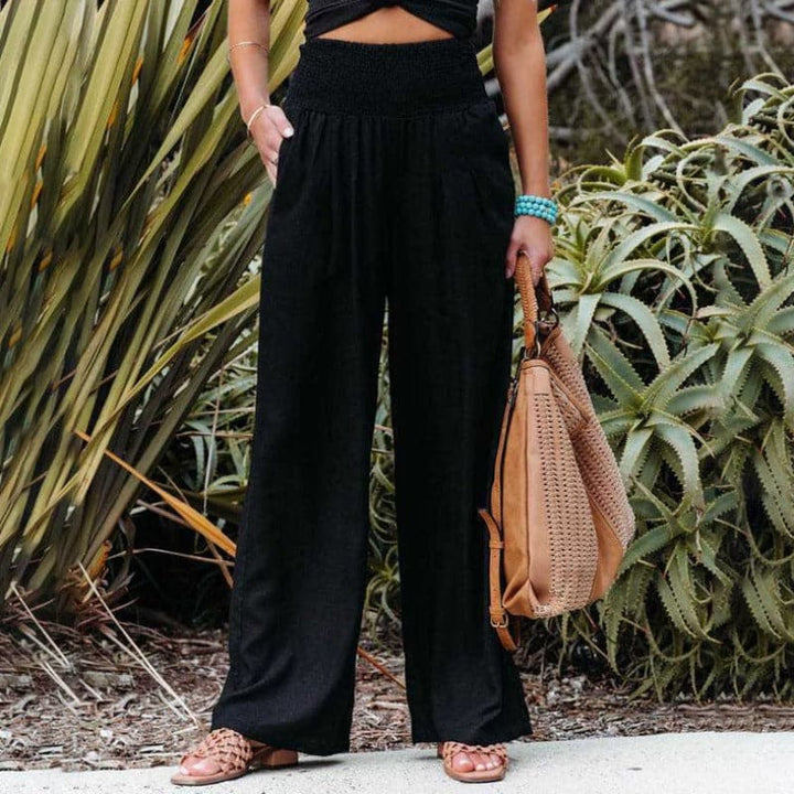 Freya | Luftige und elegante Hose aus Baumwoll-Leinen-Mischung mit weitem Bein