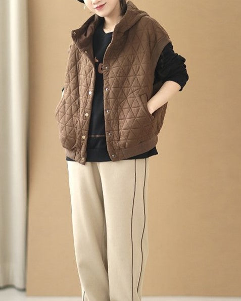Emily | Gilet sans manches élégant et confortable à capuche, pour l'hiver