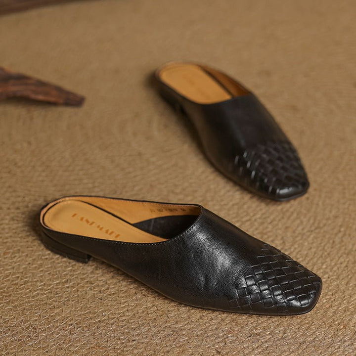 Grace | Mule eleganti e senza tempo in vera pelle intrecciata