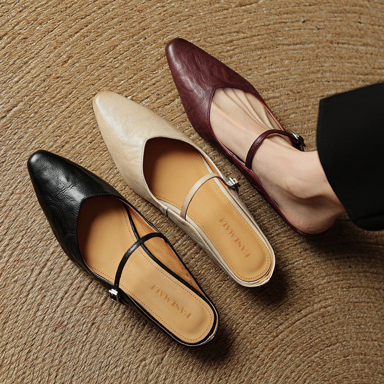 Valentina | Mules raffinées et sophistiquées en cuir à bout pointu