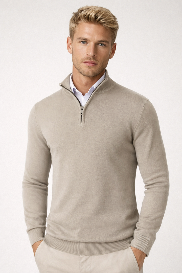 Arthur | Modern And Versatile Half Zip High Neck Sweater