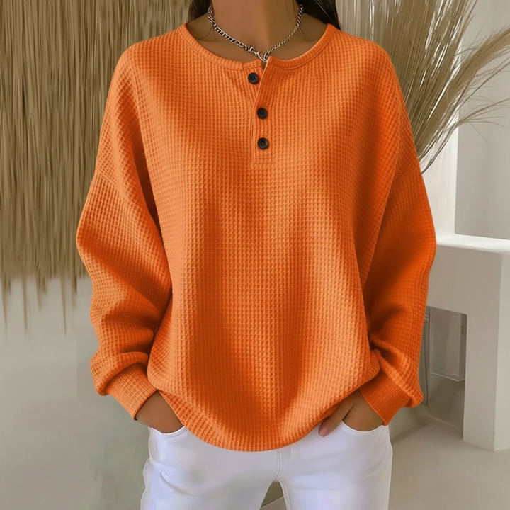 Nora | Comfortable And Stylish Waffle Knit Sweater