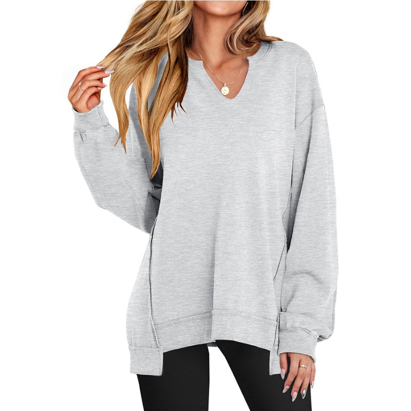 Sofia | Weiches und bequemes Oversize-Tunikashirt mit V-Ausschnitt