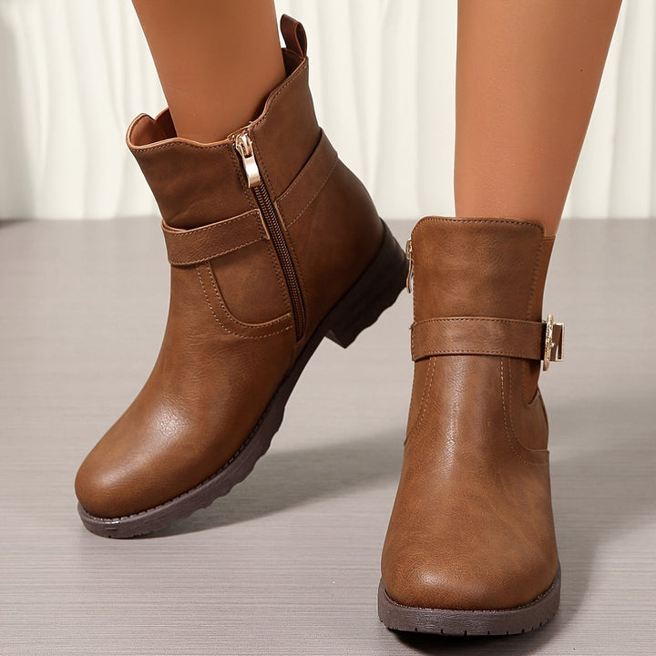 Vanessa | Western-Inspired Buckle Ankle Boots
