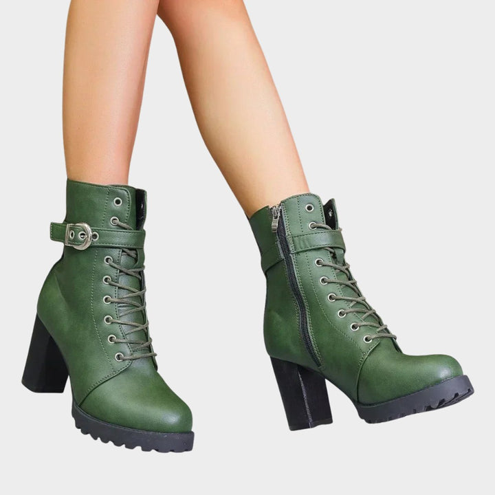 Maya | Edgy Block-Heel Combat Ankle Boots
