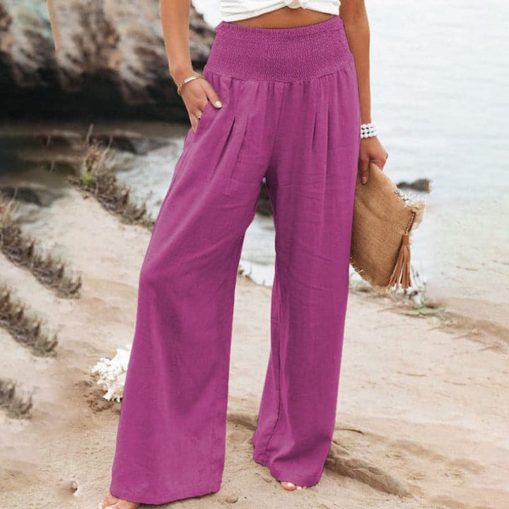 Freya | Luftige und elegante Hose aus Baumwoll-Leinen-Mischung mit weitem Bein