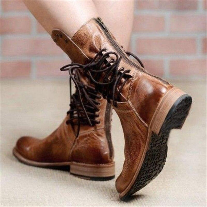 Sienna | Rustic Western Lace-Up Ankle Boots
