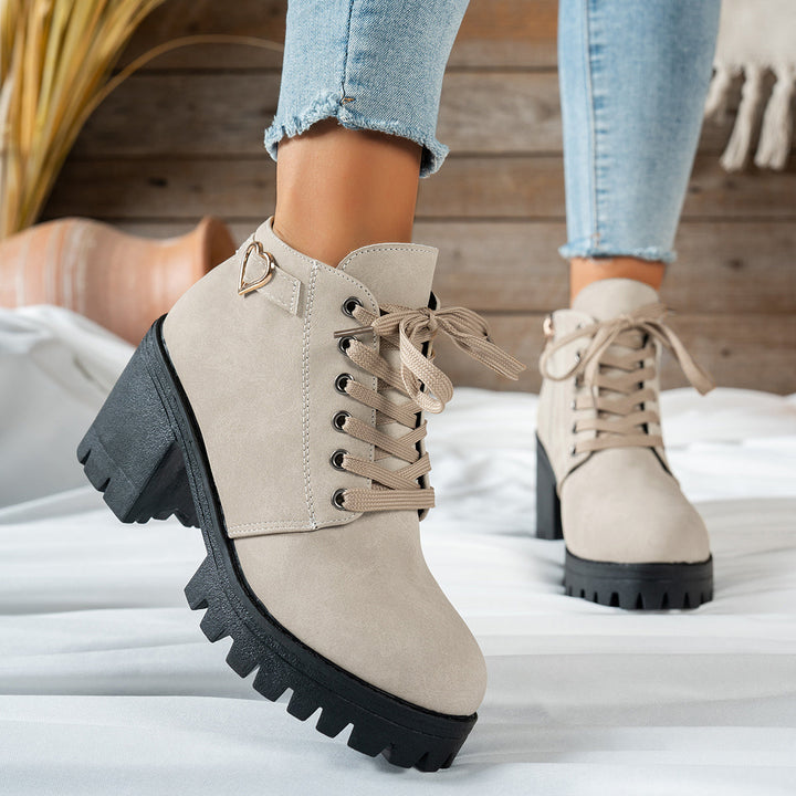 Sofia | Stylish Block-Heel Lace-Up Ankle Boots