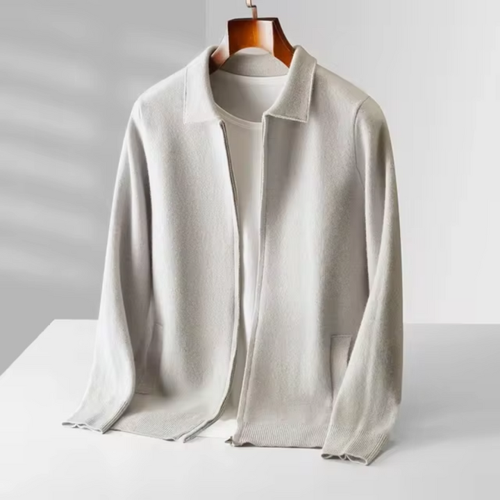 Victor | Cardigan en maille moderne et confortable à fermeture éclair intégrale