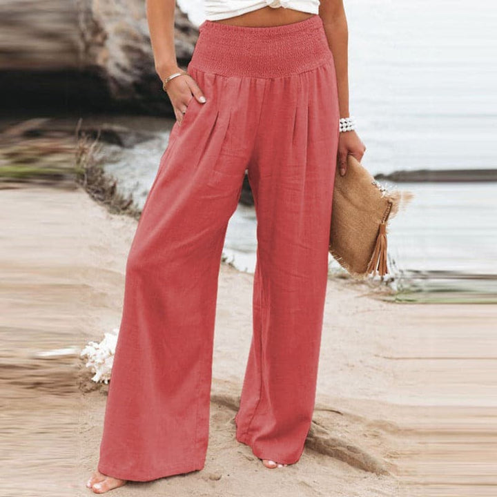 Freya | Luftige und elegante Hose aus Baumwoll-Leinen-Mischung mit weitem Bein