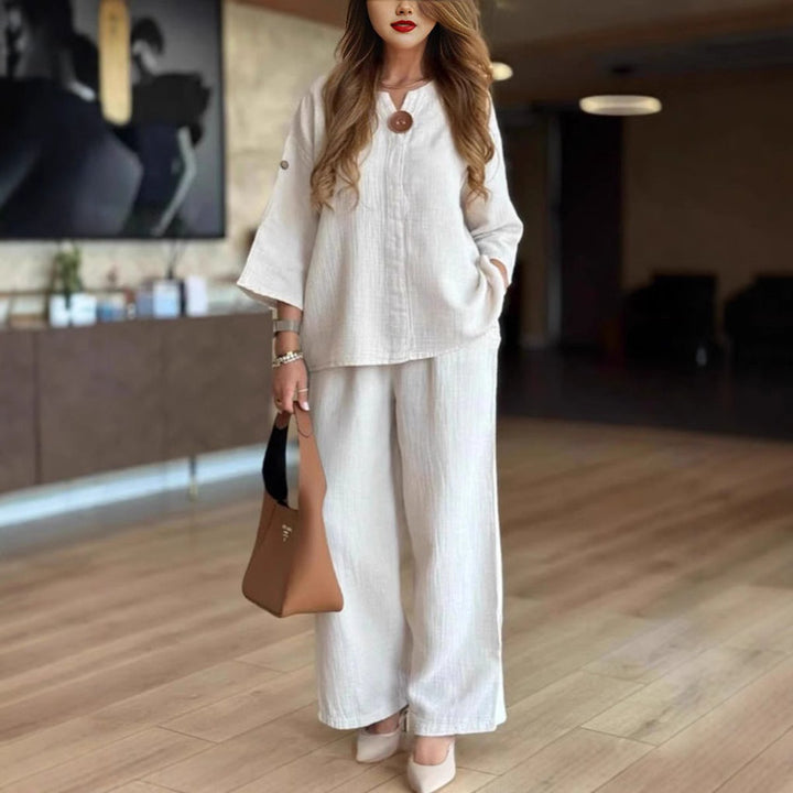 Elizabeth | Ensemble élégant et confortable composé d’une tunique et d’un pantalon large