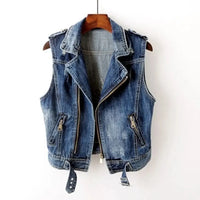 Jackson | Gilet de motard en denim robuste et élégant à effet usé