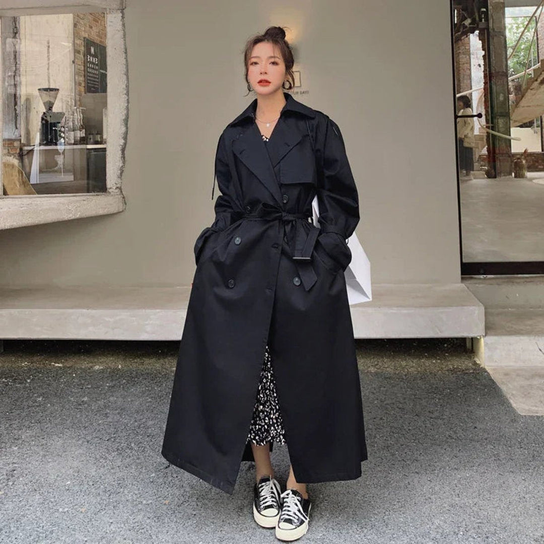 Camille | Trench-coat long oversize élégant avec ceinture à la taille