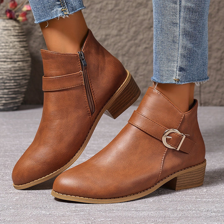 Eliana | Stylish Buckle-Strap Chelsea Ankle Boots