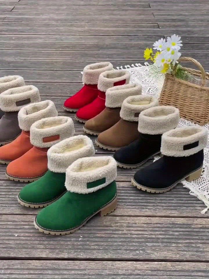 Elena | Cozy And Fleece-Lined Boots with Block Heel