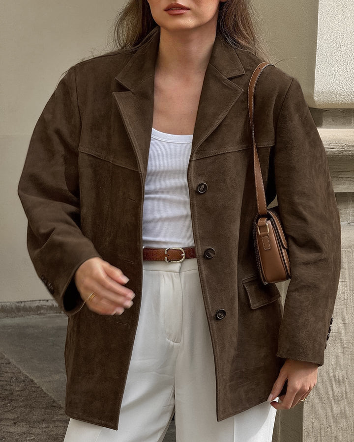 Jessika | Blazer in camoscio lussuoso e raffinato