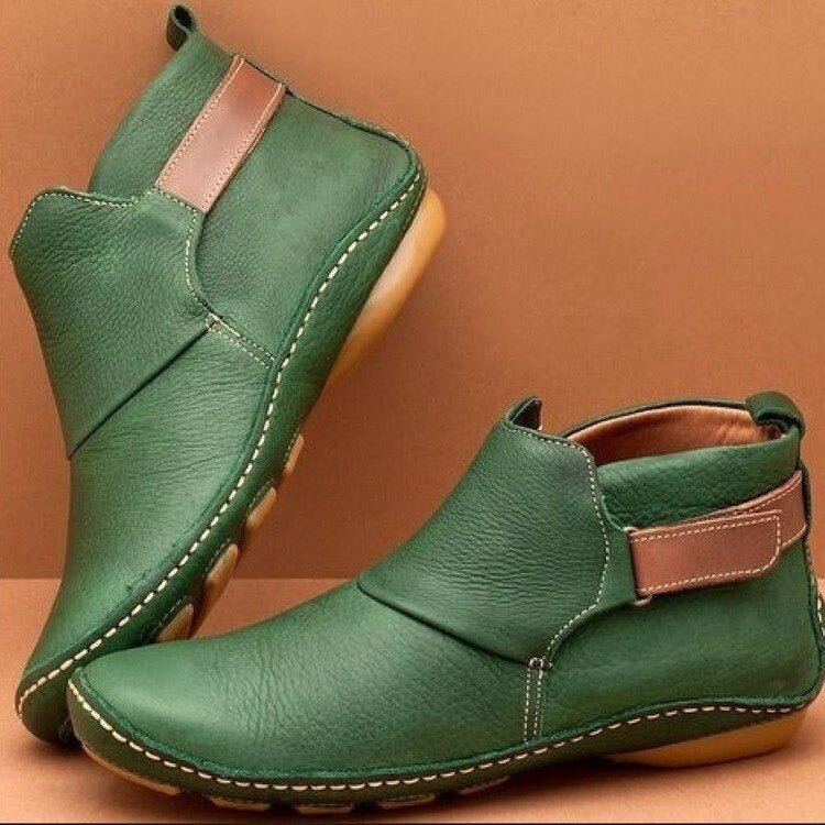 Amelia | Comfortable Leather Strap Ankle Boots